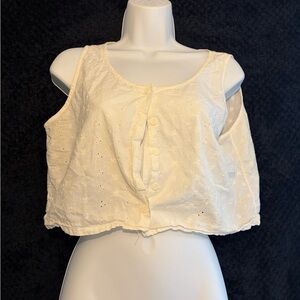 Vintage Eyelet Detail Crop Tank